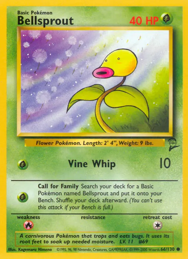 Bellsprout 66 card from Base Set 2