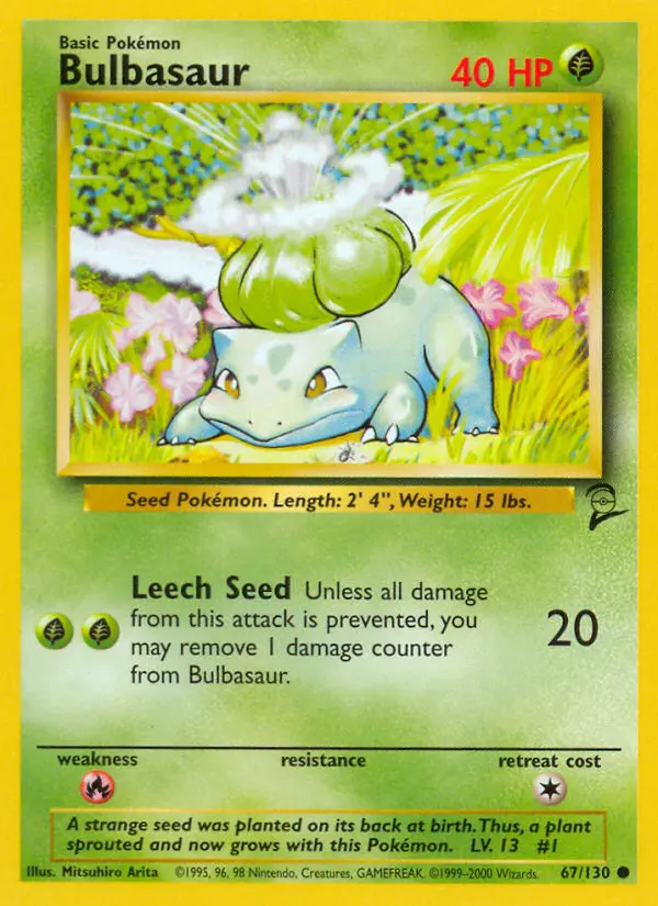 Bulbasaur 67 card from Base Set 2