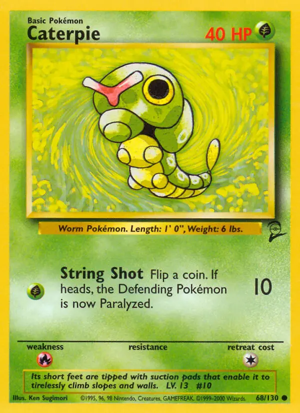 Caterpie 68 card from Base Set 2