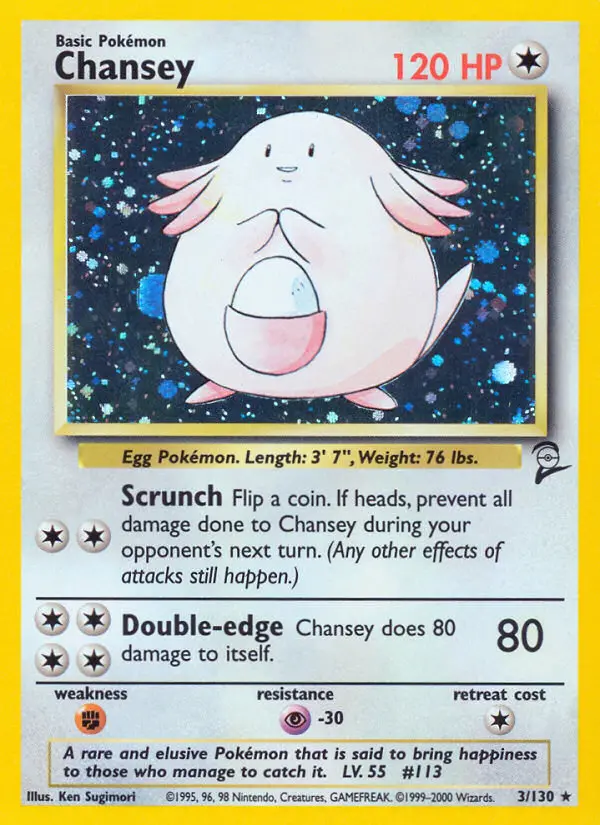 Chansey 3 card from Base Set 2