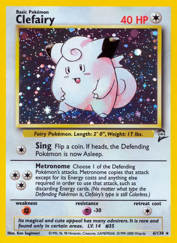 Clefairy 6 card from Base Set 2