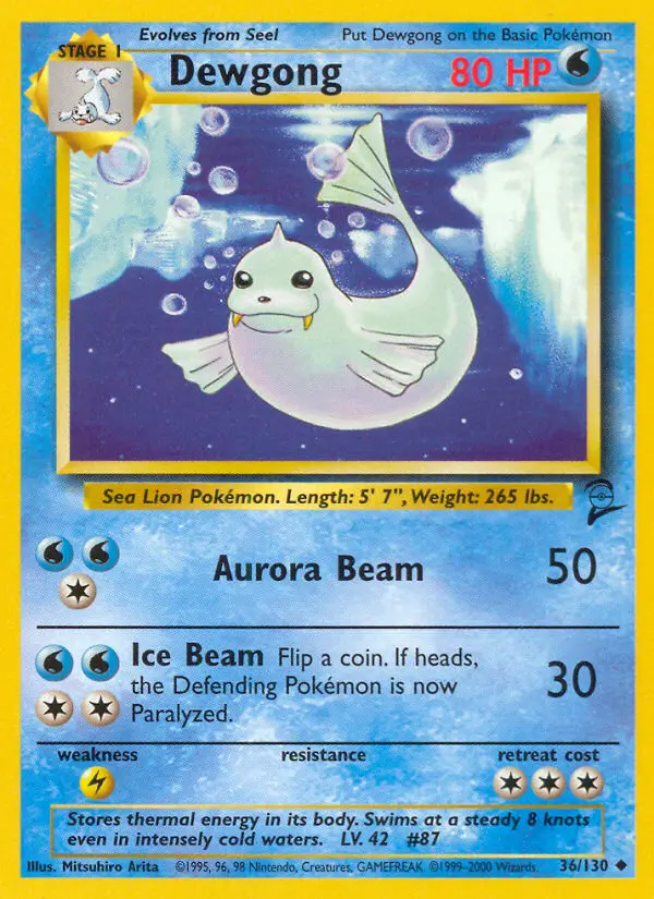 Dewgong 36 — Base Set 2 36, Normal finish