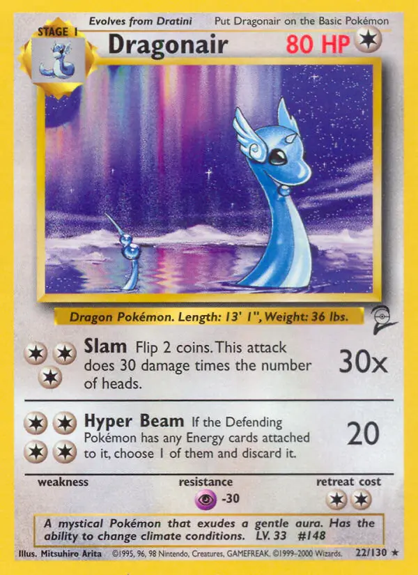 Dragonair 22 card from Base Set 2