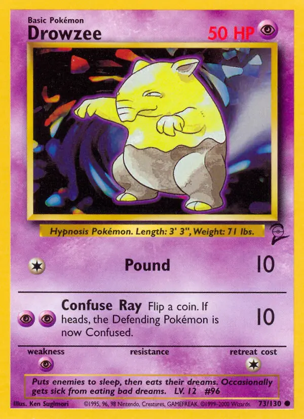 Drowzee 73 card from Base Set 2