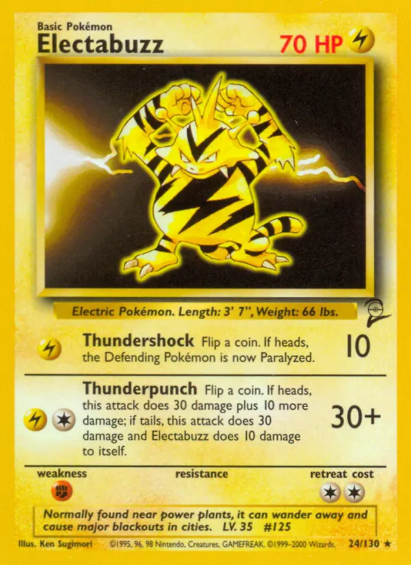 Electabuzz 24 card from Base Set 2