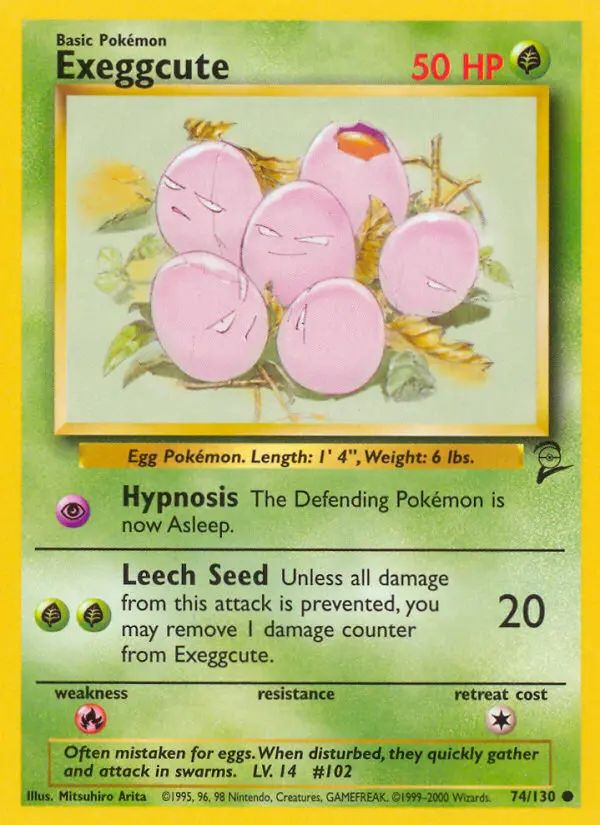 Exeggcute 74 card from Base Set 2