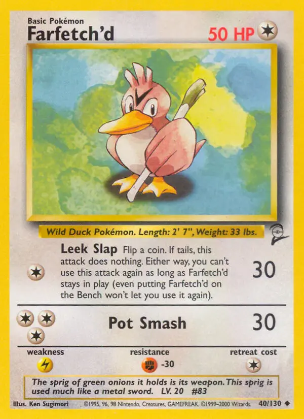 Farfetch'd 40 card from Base Set 2