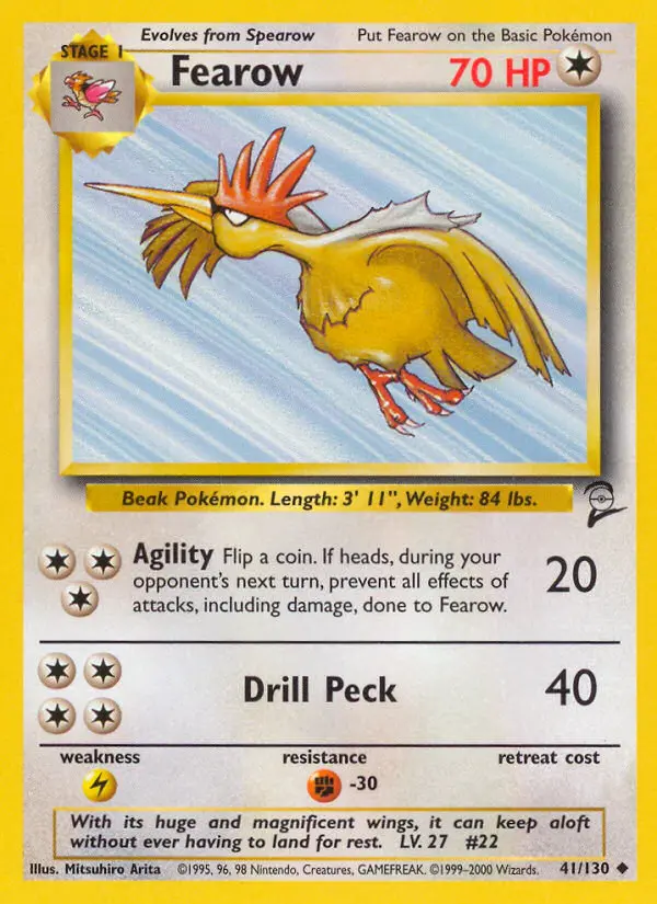 Fearow 41 card from Base Set 2