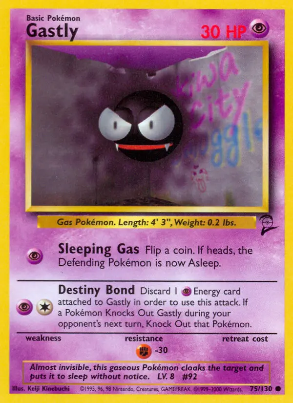 Gastly 75 card from Base Set 2