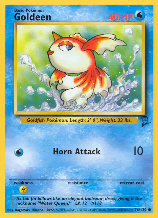 Goldeen 76 card from Base Set 2