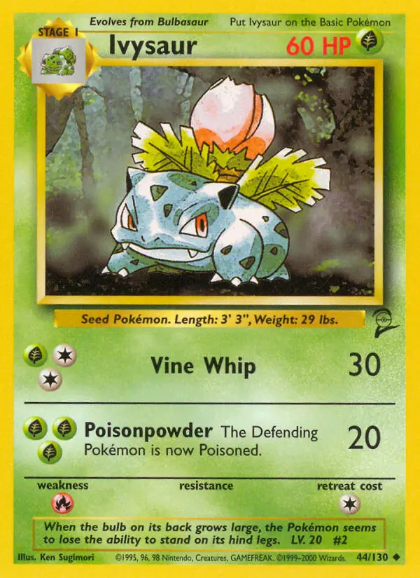 Ivysaur 44 card from Base Set 2