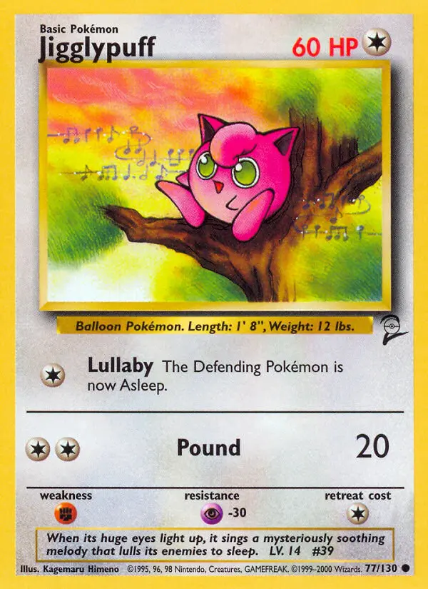 Jigglypuff 77 card from Base Set 2