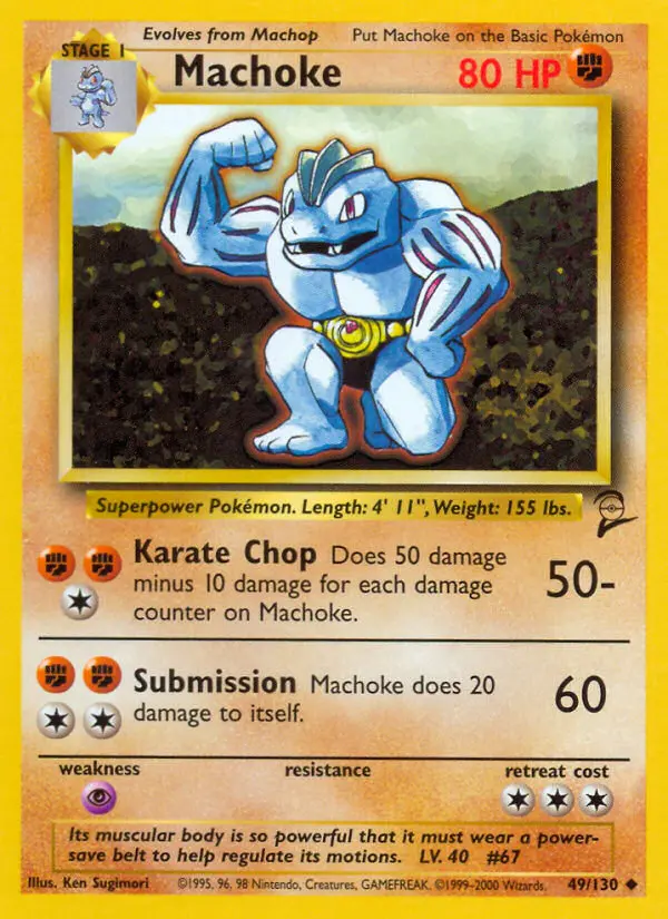 Machoke 49 card from Base Set 2