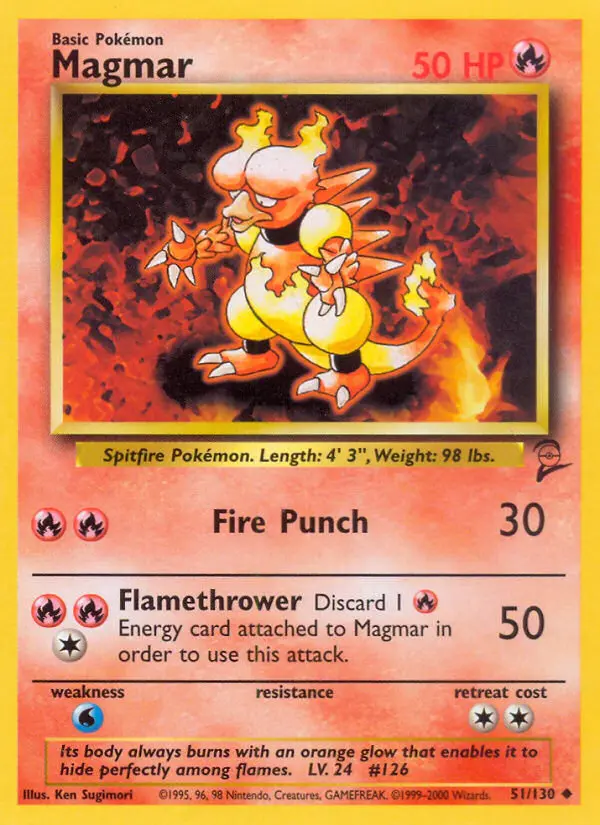 Magmar 51 card from Base Set 2