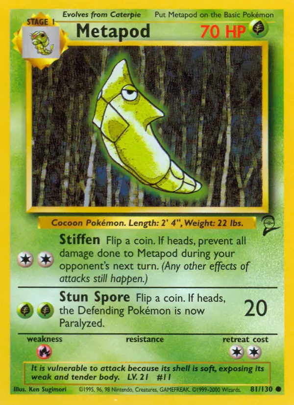 Metapod 81 card from Base Set 2