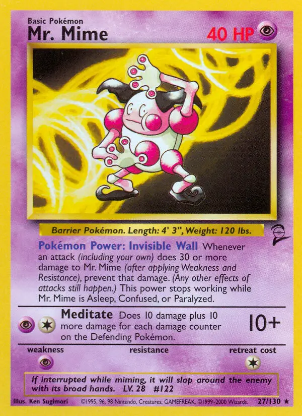 Mr. Mime 27 card from Base Set 2