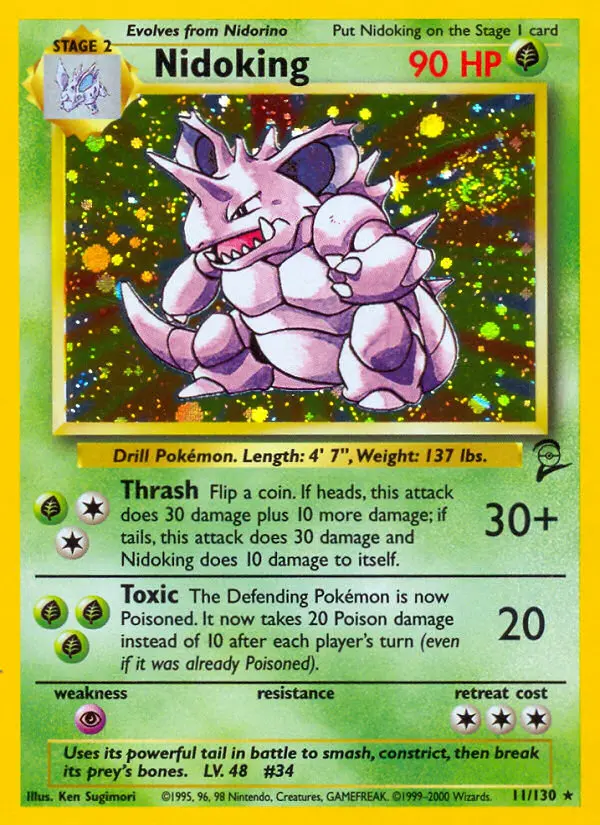 Nidoking 11 card from Base Set 2