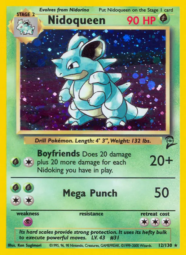 Nidoqueen 12 card from Base Set 2