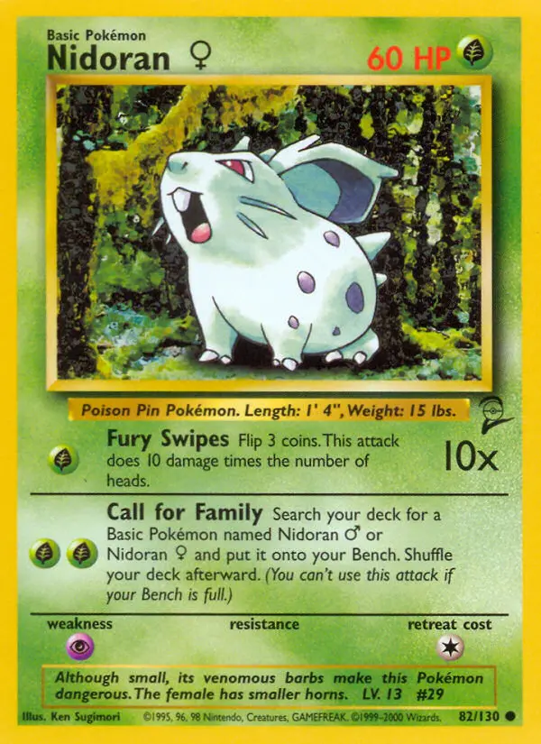 Nidoran ♀ 82 card from Base Set 2