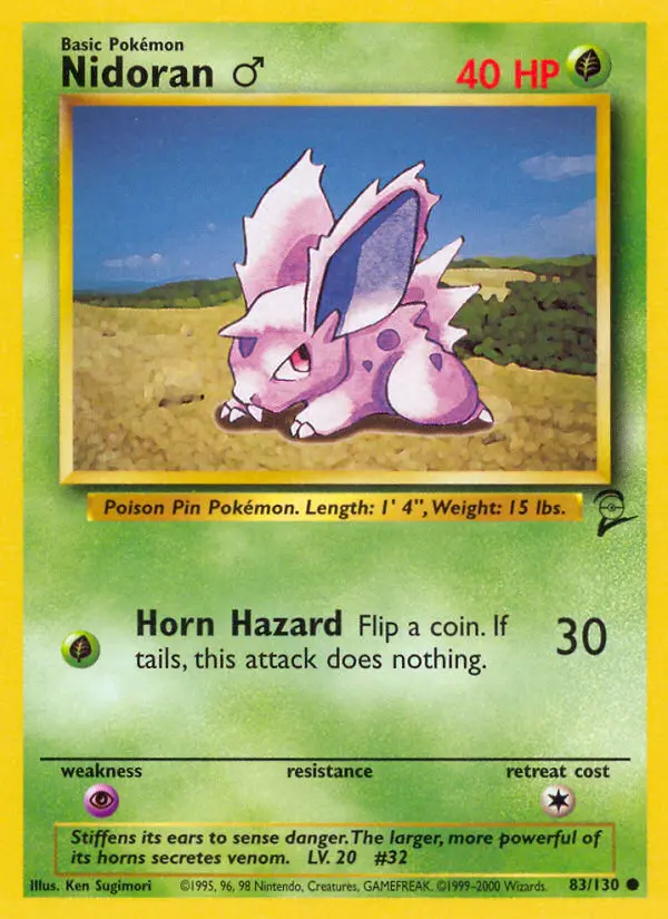Nidoran ♂ 83 card from Base Set 2
