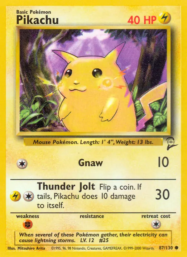 Pikachu 87 card from Base Set 2