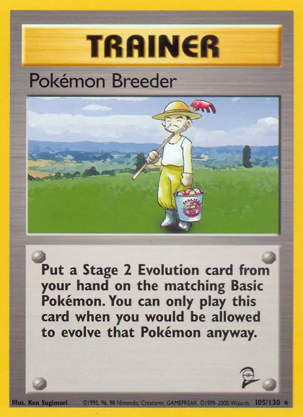Pokémon Breeder 105 — Base Set 2 105, Normal finish