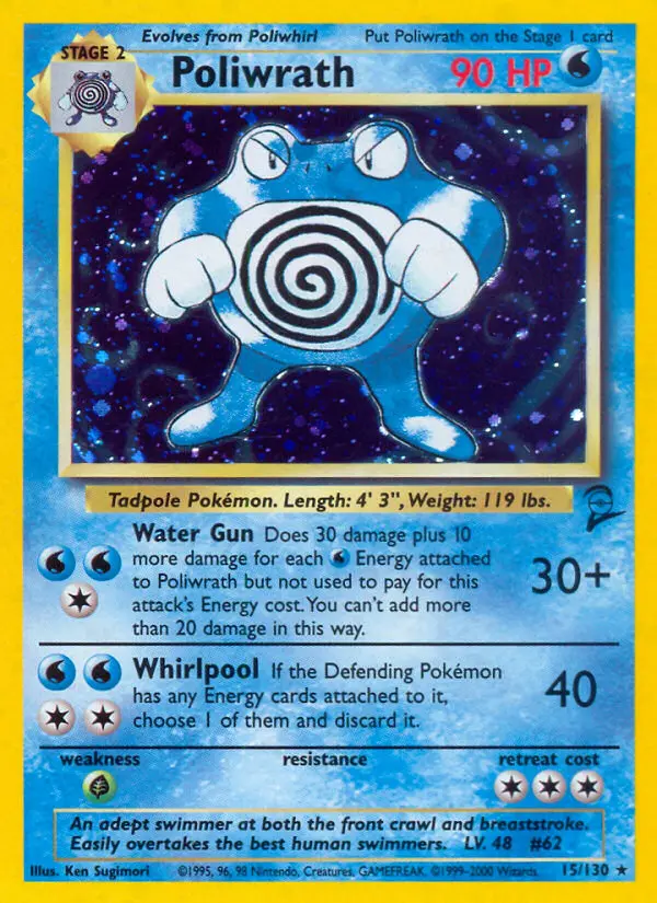 Poliwrath 15 card from Base Set 2