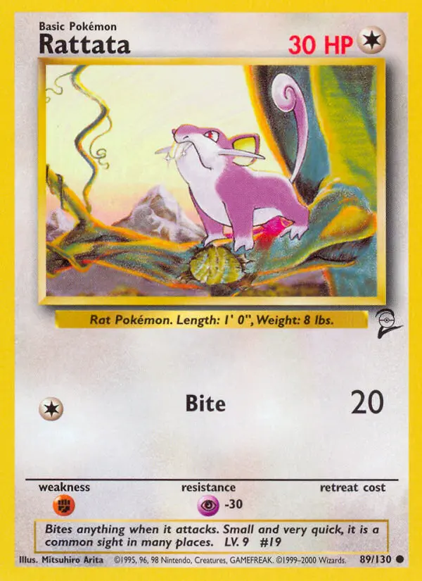 Rattata 89 card from Base Set 2