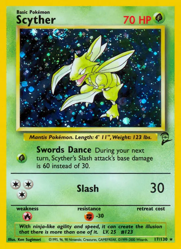 Scyther 17 card from Base Set 2