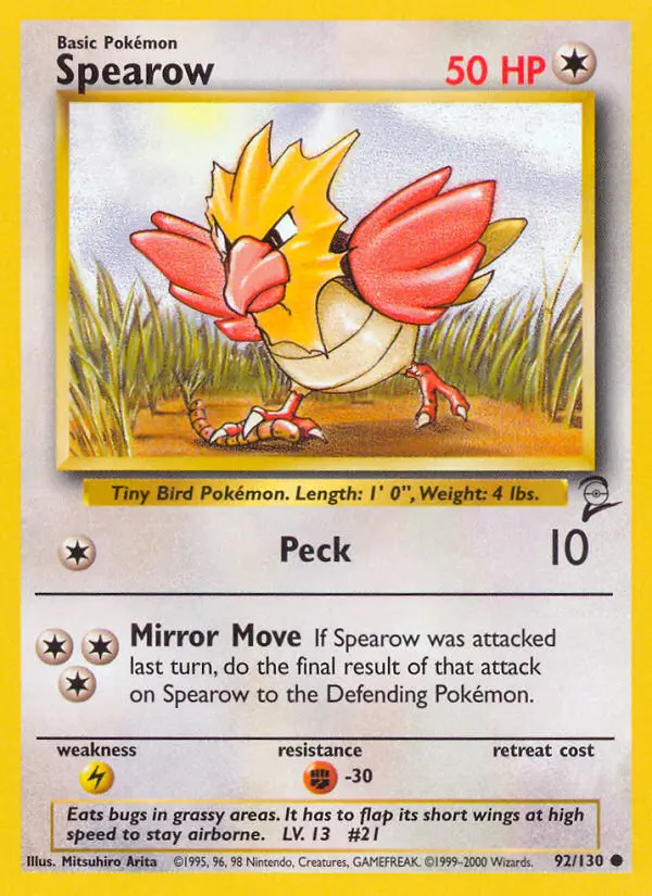 Spearow 92 — Base Set 2 92, Normal finish