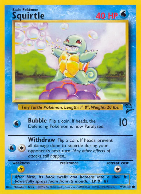 Squirtle 93 card from Base Set 2
