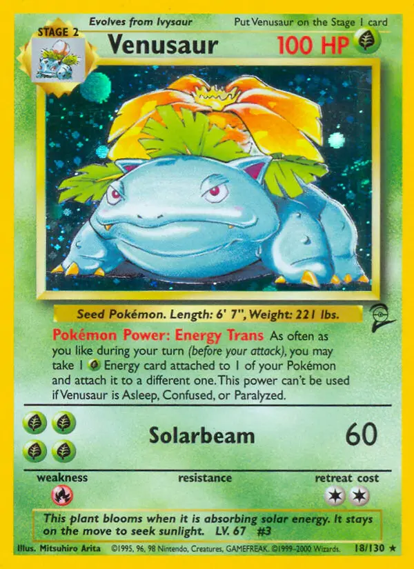 Venusaur 18 card from Base Set 2