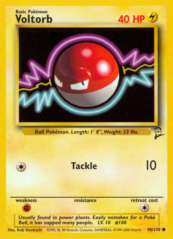Voltorb 98 card from Base Set 2