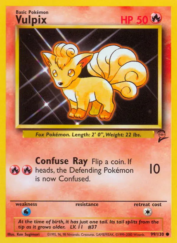 Vulpix 99 card from Base Set 2