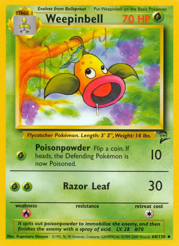 Weepinbell 64 card from Base Set 2