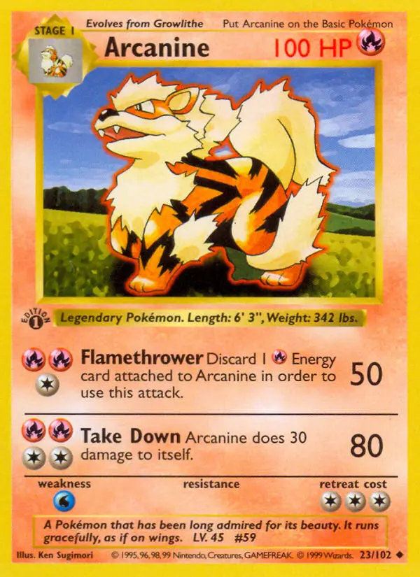 Arcanine 23 — Base 23, 1st Edition finish