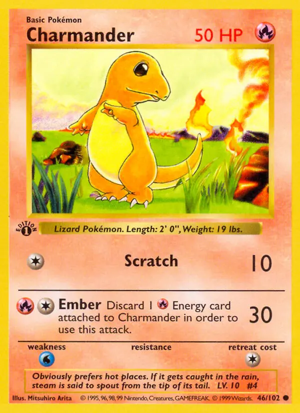Charmander 46 — Base 46, 1st Edition finish