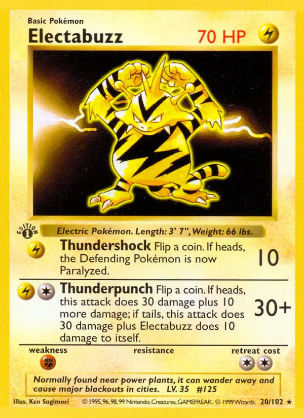 Electabuzz 20 — the most expensive Electabuzz card