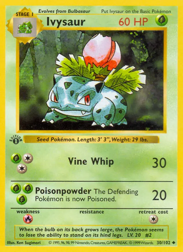 Ivysaur 30 — Base 30, 1st Edition finish