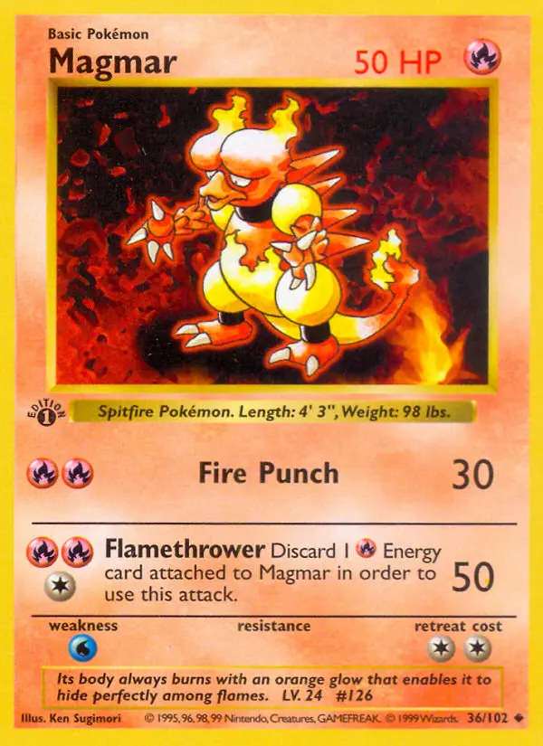 Magmar 36 card from Base