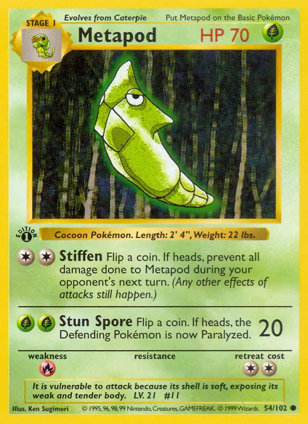 Metapod 54 card from Base