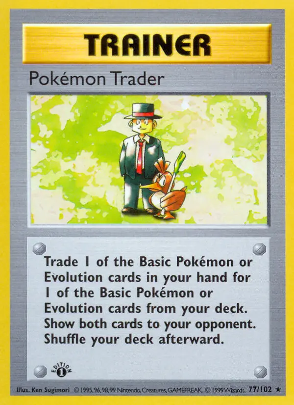 Pokémon Trader 77 — Base 77, 1st Edition finish