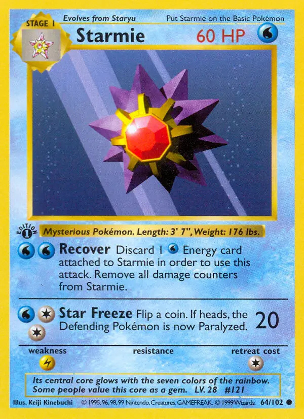 Starmie 64 card from Base