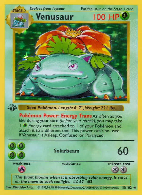 Venusaur 15 — the most expensive Base card