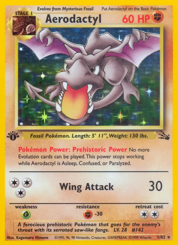 Aerodactyl 1 card from Fossil