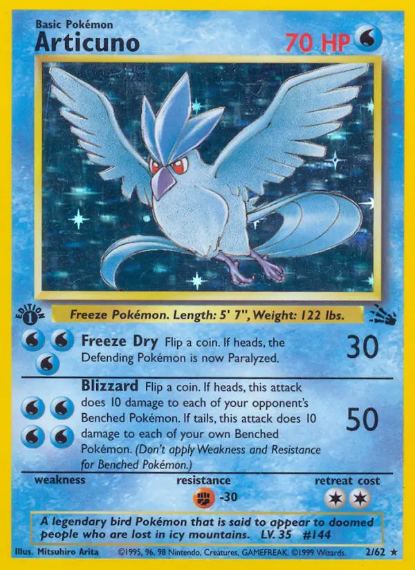 Articuno 2 card from Fossil