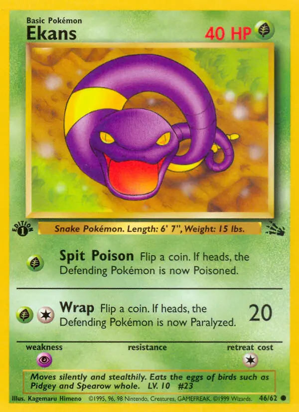 Ekans 46 card from Fossil