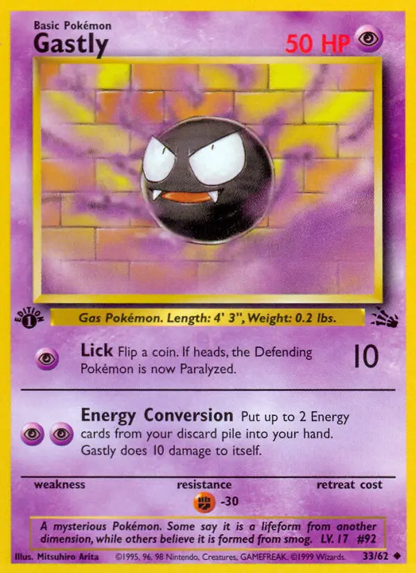 Gastly 33 card from Fossil