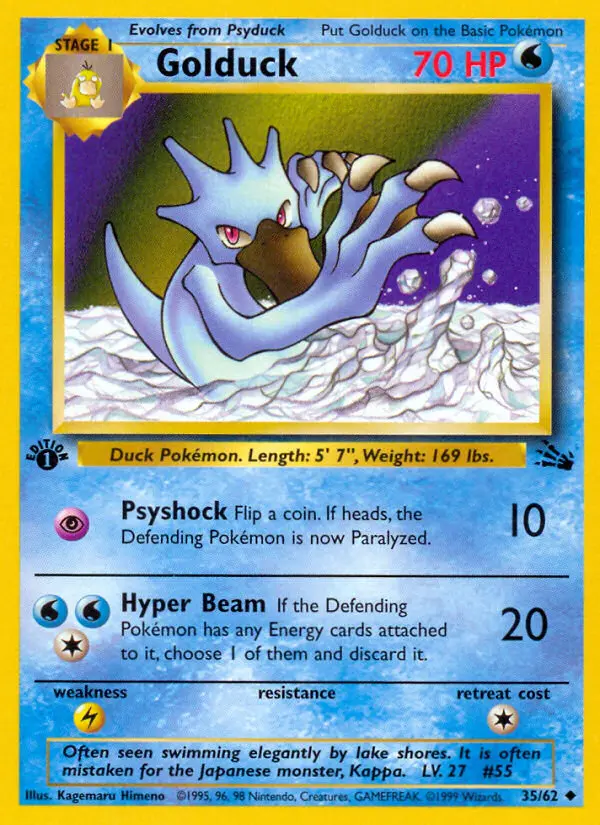 Golduck 35 card from Fossil