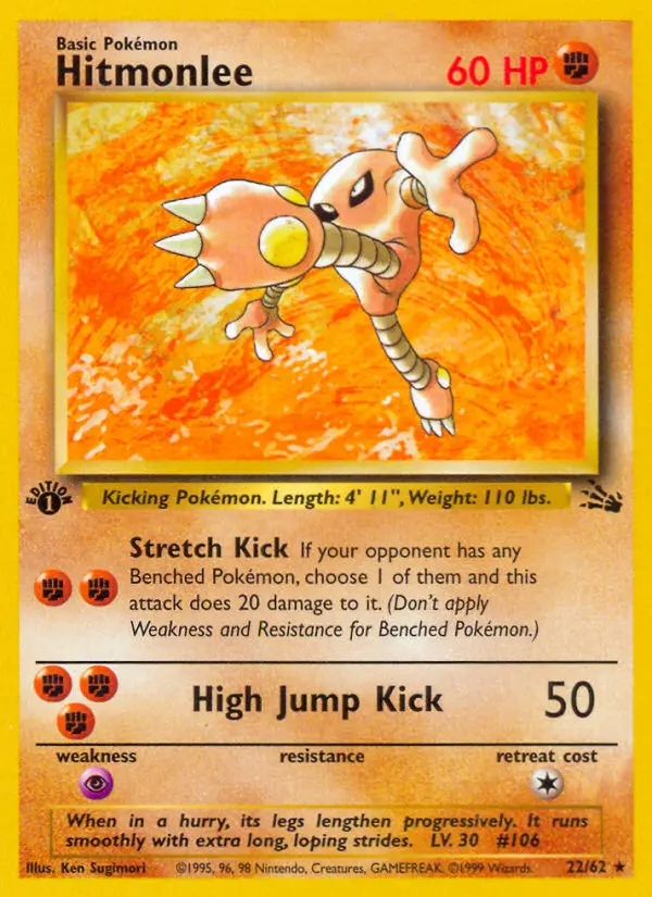 Hitmonlee 22 card from Fossil